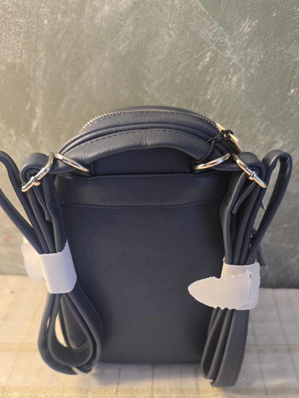 Loume Vegan Leather Navy Small Backpack New - Picture 4 of 8